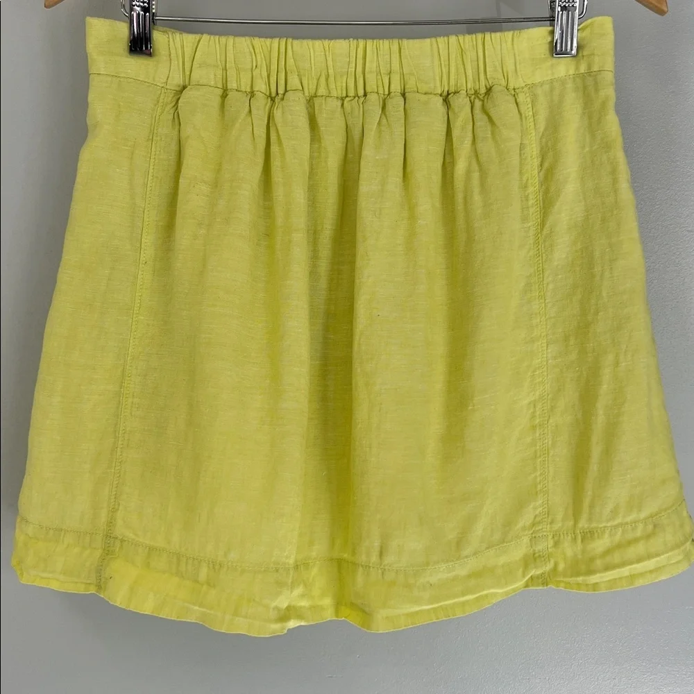 J. Crew Preppy Light Yellow Retro Linen Skirt Sz 4